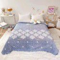 Autumn and winter thickened milk velvet bed cover three piece quilted cotton crystal velvet blanket lace warm blanket sub sheet 