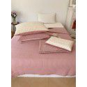 Foreign trade parent-child net red bed cover three piece set simple straight Korean ins cotton clip slip solid color cotton bed sheet 