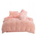 Mink four piece warm and comfortable princess style long plush three piece solid color bed sheet 