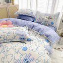 Live broadcast 40s printing jet cotton four piece set ins small fresh pure cotton twill single double bed sheet quilt cover wholesale 