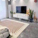 Luxury living room is fully covered with cashmere carpet, fashionable checkerboard carpet, household tatami bedroom, bedside mat 