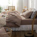 Simple solid color, 100% cotton, spring and autumn four piece set, 1.5 bed linen, quilt cover, bed sheet, fitted sheet, bed linen 