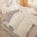 Mink four piece warm and comfortable princess style long plush three piece solid color bed sheet 