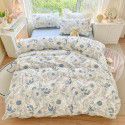 Autumn and Winter 60 Thread Count Countryside Small Fresh Cotton Long staple Cotton Print 4-Piece Flat Sheet Quilt Cover Pillow Case Washing Kit 