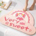 Semi round rainbow cartoon crystal cashmere imitation carpet Non slip foot mat at the entrance of bathroom Water absorbing floor mat 