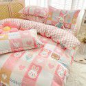 Live broadcast 40s printing jet cotton four piece set ins small fresh pure cotton twill single double bed sheet quilt cover wholesale 