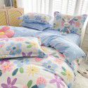 Live broadcast 40s printing jet cotton four piece set ins small fresh pure cotton twill single double bed sheet quilt cover wholesale 