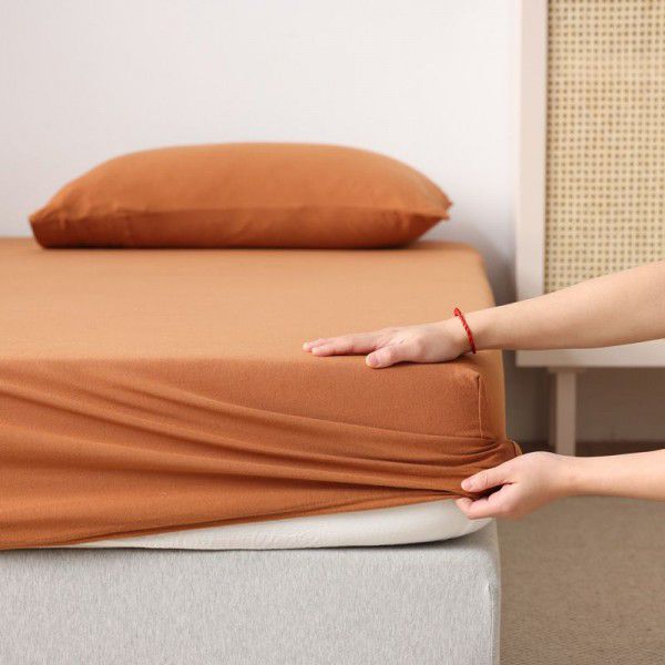 Knitted Cotton Indian Cotton Flat Sheet Fitted Sheet Pure Color Simple Nude Bedding Cover Sheet Single Twin Bedding 