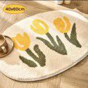 Soft cashmere carpet Cartoon mat for children's room Smiling face mat for the sun Pocket egg doormat Water suction doormat 