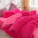 Mink four piece warm and comfortable princess style long plush three piece solid color bed sheet 