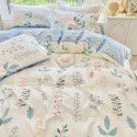 Autumn and Winter 60 Thread Count Countryside Small Fresh Cotton Long staple Cotton Print 4-Piece Flat Sheet Quilt Cover Pillow Case Washing Kit 