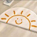 Soft cashmere carpet Cartoon mat for children's room Smiling face mat for the sun Pocket egg doormat Water suction doormat 