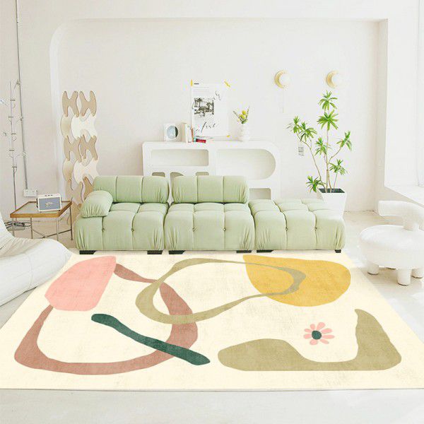 New style garden flowers and grass ins style living room, tea table carpet, girls' bedroom, bedside carpet, sofa, decorative floor mats, wholesale 