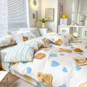 Live broadcast 40s printing jet cotton four piece set ins small fresh pure cotton twill single double bed sheet quilt cover wholesale 