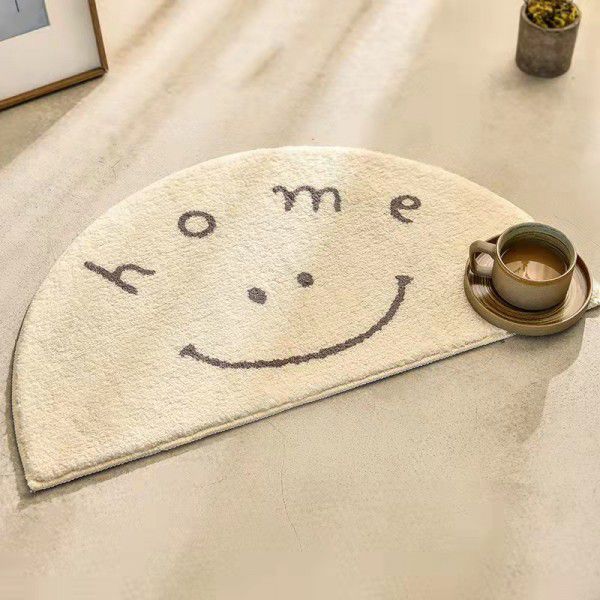 Soft cashmere carpet Cartoon mat for children's room Smiling face mat for the sun Pocket egg doormat Water suction doormat 