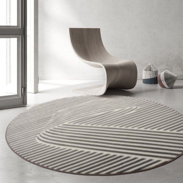 Nordic luxury style cashmere like living room carpet bedside carpet household bedroom hanging basket geometric line round anti-skid blanket