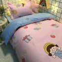 Factory Wholesale Student Dormitory 3-piece set, single cotton 4-piece set, cotton quilt cover, simple bed sheet, one for distribution 