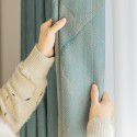 High precision texture malachite green mica grey modern luxury blackout curtain cloth finished villa curtain Venus 