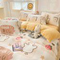 Milk velvet winter warm Farai velvet 4-piece set thickened coral velvet female bedding double-sided velvet quilt cover sheet 