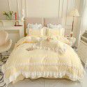 Korean Princess Wind Lolita 4-piece Spring and Autumn Dormitory Bedding Sheet and Quilt Cover Roman Cotton All Season Bedding Wholesale 