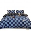 Factory direct selling bedding all cotton matted four piece square bed sheet quilt cover three piece simple ins kit 