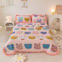 Live broadcast new milk pile bed cover three piece set, cotton mixed thick pile bed sheet, lace cover blanket, wholesale and distribution 