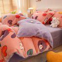 Winter four piece milk velvet thickened warm small fresh flannel quilt cover bedspread bedding live wholesale 