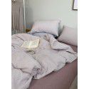 Wuyin New All Cotton Washed Cotton Four Piece Set Simple All Cotton Bedding Cover Sheet Fitted Sheet Wholesale by Manufacturers