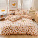 Korean version small fresh milk velvet four piece winter new princess style plush thickened sheets and quilt covers wholesale manufacturer