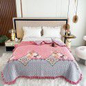 Autumn and winter thickened milk velvet bed cover quilted warm bed sheet crystal velvet blanket machine washable one hair substitute 