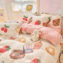 Milk velvet winter warm Farai velvet 4-piece set thickened coral velvet female bedding double-sided velvet quilt cover sheet 