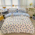 Ins style pure cotton bedding four piece set 100 cotton cartoon dormitory bed sheet three piece set children's fitted sheet quilt cover 