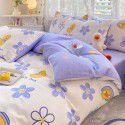 Mengjiuran Small Fresh Cotton 4-Piece Set Autumn and Winter Cotton 3-Piece Dormitory Bedding Sheet, Quilt Cover and Fitted Sheet Wholesale