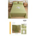 Japanese 100% cotton washable cotton bed sheet single piece summer cotton single dormitory quilt sheet plaid pillow case three piece set 