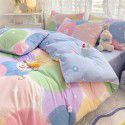 Mengjiuran Small Fresh Cotton 4-Piece Set Autumn and Winter Cotton 3-Piece Dormitory Bedding Sheet, Quilt Cover and Fitted Sheet Wholesale