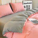 Ins style simple four piece set solid color washed cotton student dormitory three piece bed sheet quilt cover bedding wholesale 