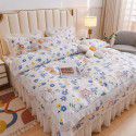 Ins Small fresh pure cotton bed sheet quilt cover fall and winter cotton bed cover three piece quilt fitted sheet four piece quilt cover 