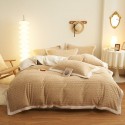 Winter taff cashmere four piece set solid thickened warm bed sheet quilt cover double-sided A cashmere simple bed 