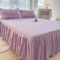 Korean Washed Cotton Bed Skirt One Piece All Seasons Universal Non slip Sheet Three Piece Mattress Protective Cover Dustproof Cover Cover 