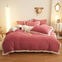 Winter taff cashmere four piece set solid thickened warm bed sheet quilt cover double-sided A cashmere simple bed 