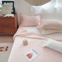 Simple and thickened Korean milk pile bed cover 3-piece quilted quilted quilted quilted bed sheet anti-static single piece blanket 