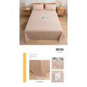 Japanese 100% cotton washable cotton bed sheet single piece summer cotton single dormitory quilt sheet plaid pillow case three piece set 