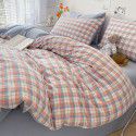 Ins pure cotton washable cotton quilt cover one piece 100% cotton 150x200 checked bed sheet quilt cover 200x230 men's quilt sheet 