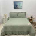 All cotton yarn dyed washed cotton bed cover three piece set of pure cotton quilt princess wind snow spinning lace bed skirt