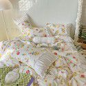 Korean/ins Tulip Bed Skirt 4pc Set Autumn and Winter French Lace Little Flowers Bedding Sheet Cover 3pc Set Wholesale 