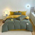 New Four Piece Set Four Season Student Three Piece Set Solid Color Fitted Sheet Double Duvet Cover 