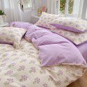 Ins style pure cotton bedding four piece set 100 cotton cartoon dormitory bed sheet three piece set children's fitted sheet quilt cover 