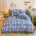 Korean version small fresh milk velvet four piece winter new princess style plush thickened sheets and quilt covers wholesale manufacturer