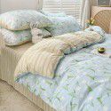 Ins style pure cotton bedding four piece set 100 cotton cartoon dormitory bed sheet three piece set children's fitted sheet quilt cover 