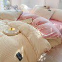 Flannel 4-piece winter milk velvet coral velvet double-sided plush quilt cover magic crystal velvet bedspread 3-piece set 